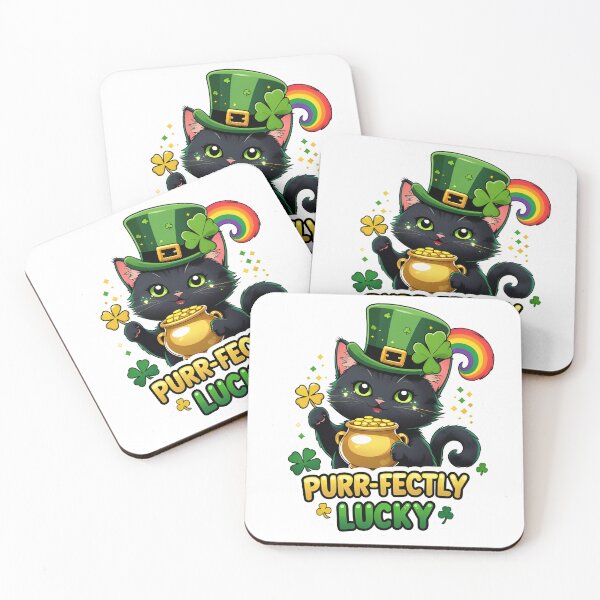 Item preview, Purr-fectly Lucky Shamrock Cat - St. Patrick's Day Sticker & Tee designed and sold by nuwanari.