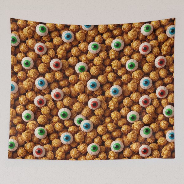 Item preview, Halloween Eyeball Popcorn Pattern – Creepy Horror Snack Design designed and sold by Fabricbella.