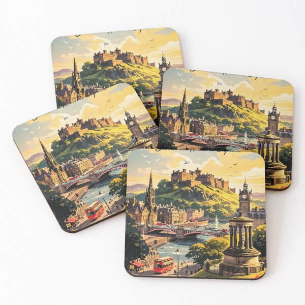 Item preview, Edinburgh Retro Travel Poster designed and sold by Wanderdreaming.