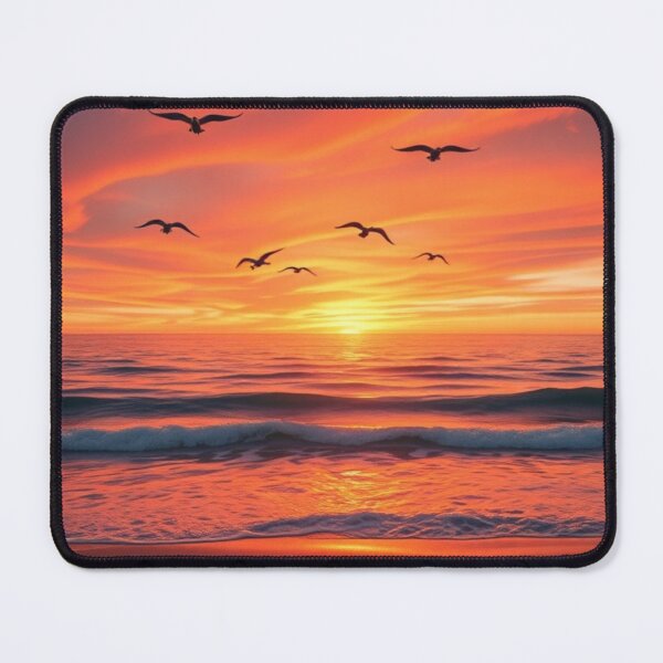 Item preview, Golden Sunset Beach with Soaring Birds designed and sold by Vida e Arte.