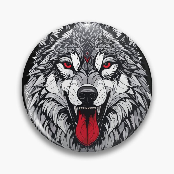 Artikelvorschau, Rotäugiger Wolf – Geometrische Stammeskunst entworfen und verkauft von sorryNOTsorry.brand.