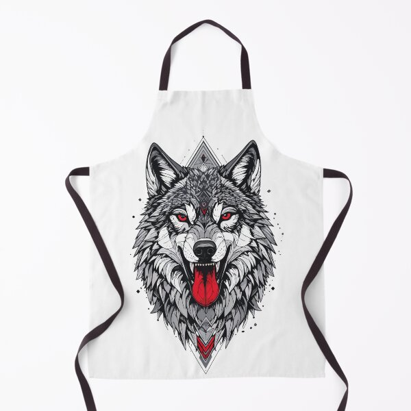 Item preview, Red‑Eyed Wolf – Geometric Tribal Fury Art designed and sold by sorryNOTsorry.brand.