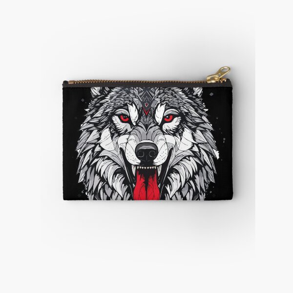 Item preview, Red‑Eyed Wolf – Geometric Tribal Fury Art designed and sold by sorryNOTsorry.brand.