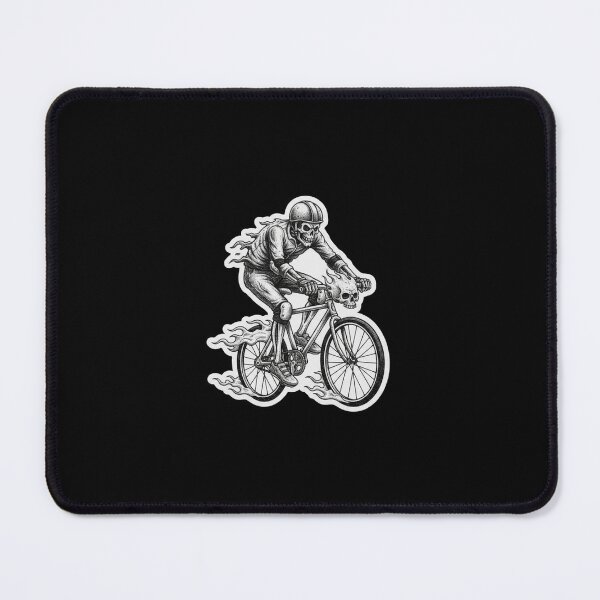 Item preview, Skull Cyclist on Fire Bicycle Dark Rider Sticker designed and sold by DragonSerpent Ink.