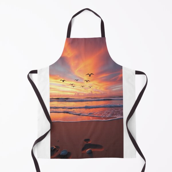 Item preview, Colorful Sunset Beach with Flying Birds designed and sold by Vida e Arte.
