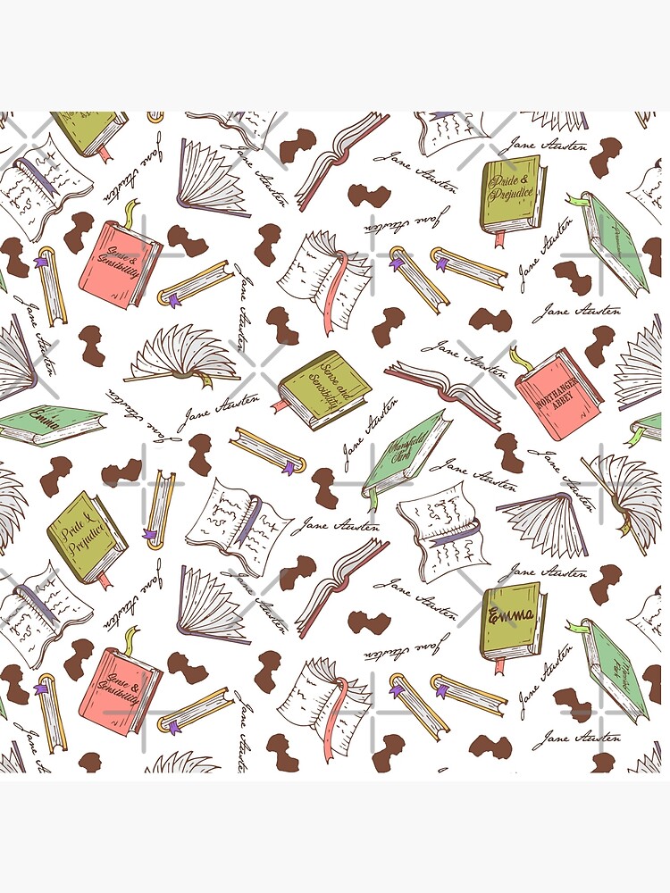 Thumbnail 4 of 4, Pillow, Books of Jane Austen designed and sold by Pembertea.