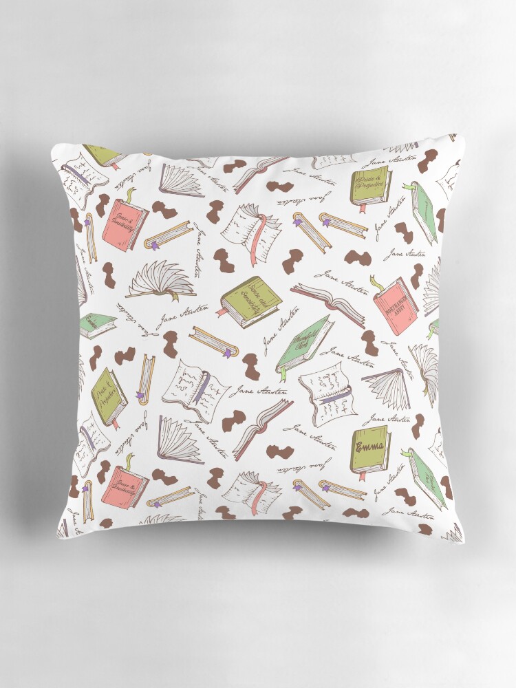 Thumbnail 3 of 4, Pillow, Books of Jane Austen designed and sold by Pembertea.