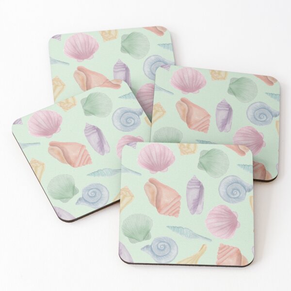 Item preview, Soft Watercolor Coastal Seashell Seamless Pattern designed and sold by Seamlessly Buffalo.