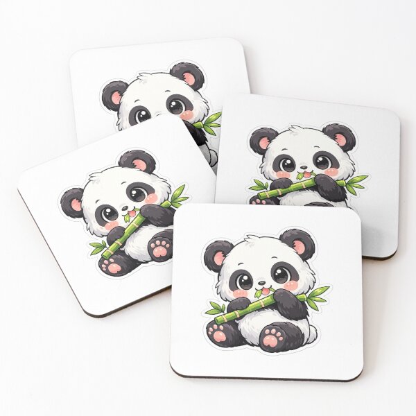 Item preview, Cute Panda Eating Bamboo – Kawaii Panda Cartoon designed and sold by ArtWaveStudio8.