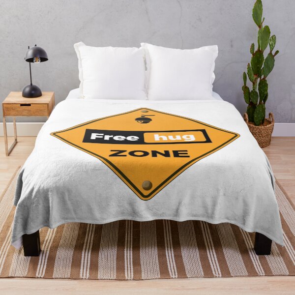 Item preview, Free Hug Zone Funny Warning Sign designed and sold by JaaGo PopLab.