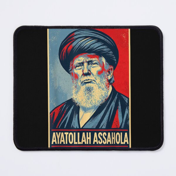 Item preview, Ayatollah Assahola Vintage Political Satire Poster Style Graphic Art designed and sold by Daisy Grimes.