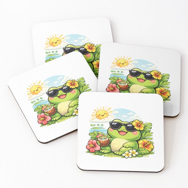 Item preview, Kawaii frog on tropical vacation designed and sold by FroggyOnly.