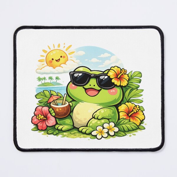Item preview, Kawaii frog on tropical vacation designed and sold by FroggyOnly.