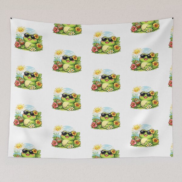 Item preview, Kawaii frog on tropical vacation designed and sold by FroggyOnly.