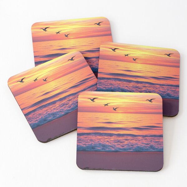 Item preview, Sunset Beach with Seagulls in Flight designed and sold by Vida e Arte.