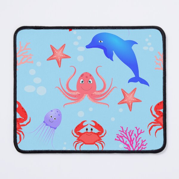 Item preview, Sea children's seamless pattern with sea creatures designed and sold by SVITANOK.