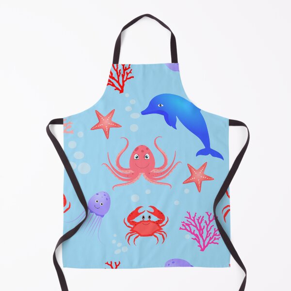 Item preview, Sea children's seamless pattern with sea creatures designed and sold by SVITANOK.