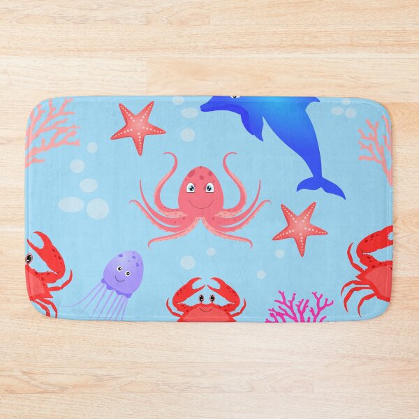 Item preview, Sea children's seamless pattern with sea creatures designed and sold by SVITANOK.