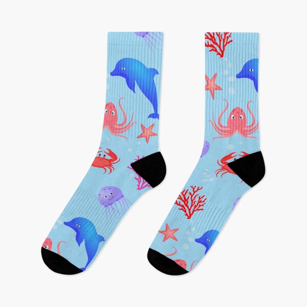 Item preview, Sea children's seamless pattern with sea creatures designed and sold by SVITANOK.