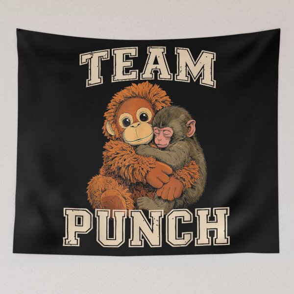 Item preview, Team Punch Cute Monkey Hug Funny Friendship Animal Graphic designed and sold by Daisy Grimes.