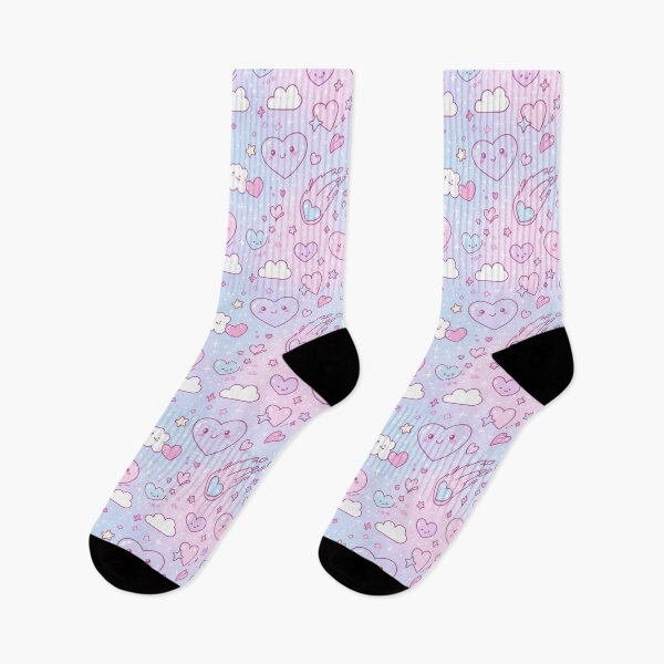 Item preview, Whimsical Hearts and Clouds Pattern designed and sold by StickVerse by Owais.