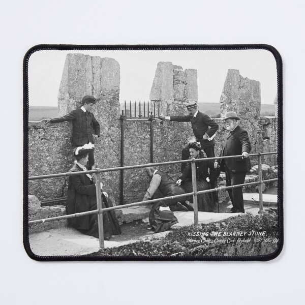 Item preview, Ireland Kissing The Blarney Stone 1897 Vintage Irish Photo (Colorized) designed and sold by theflandonian.