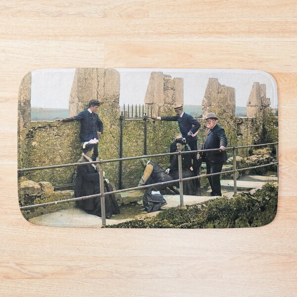 Item preview, Ireland Kissing The Blarney Stone 1897 Vintage Irish Photo (Colorized) designed and sold by theflandonian.