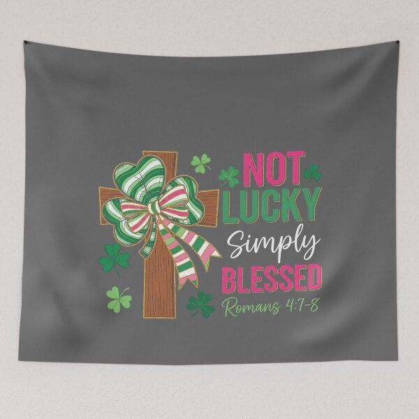 Item preview, Not Lucky Simply Blessed Coquette Bow Cross St Patrick's Day  designed and sold by KristineLi.