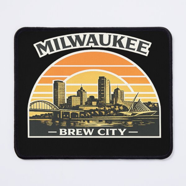 Item preview, Milwaukee Retro Skyline – Brew City Vintage Sunset Design designed and sold by Laughprints.