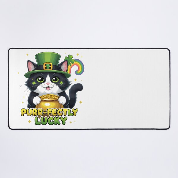 Item preview, Purr-fectly Lucky Shamrock Cat - St. Patrick's Day Black Cat Sticker & Tee designed and sold by nuwanari.