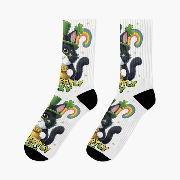 Item preview, Purr-fectly Lucky Shamrock Cat - St. Patrick's Day Black Cat Sticker & Tee designed and sold by nuwanari.