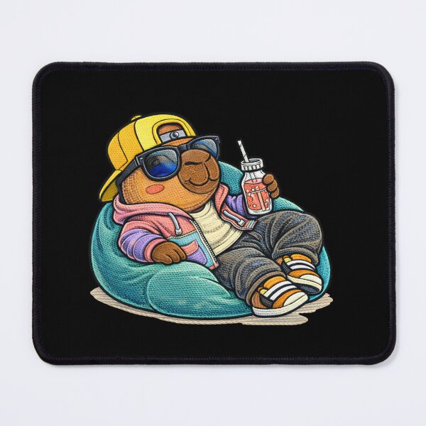 Item preview, Lazy Weekend Capybara – Cute Kawaii Chill Capybara Streetwear Embroidered Patch Style designed and sold by ColorSplash123.