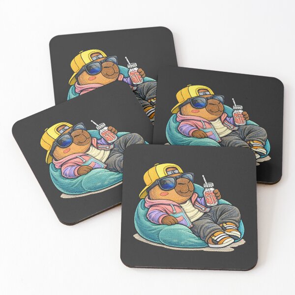 Item preview, Lazy Weekend Capybara – Cute Kawaii Chill Capybara Streetwear Embroidered Patch Style designed and sold by ColorSplash123.