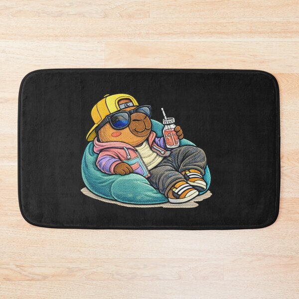 Item preview, Lazy Weekend Capybara – Cute Kawaii Chill Capybara Streetwear Embroidered Patch Style designed and sold by ColorSplash123.