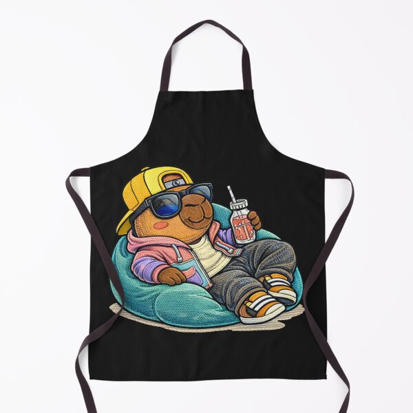 Item preview, Lazy Weekend Capybara – Cute Kawaii Chill Capybara Streetwear Embroidered Patch Style designed and sold by ColorSplash123.