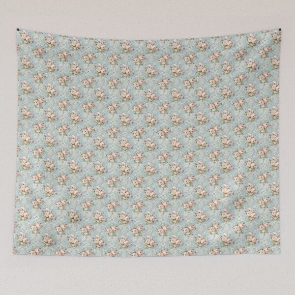 Item preview, Vintage Shabby Chic French Blue Floral Pattern designed and sold by LouieVanille.
