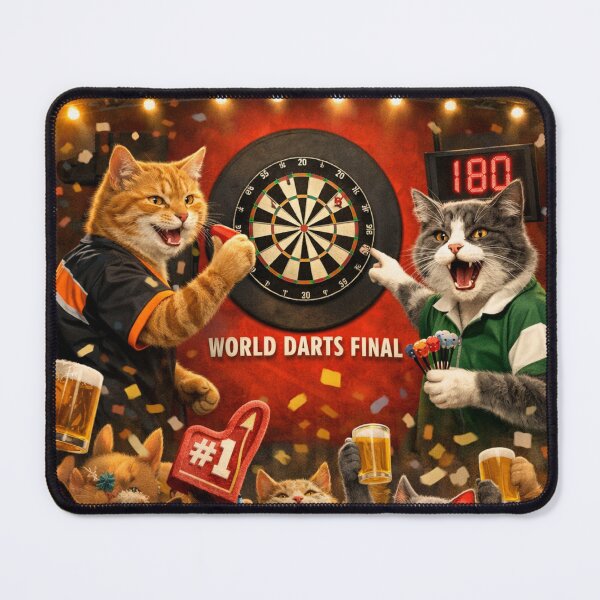 Item preview, Let’s Play Darts – Funny Darts Night Cats 180 Score Pub Darts Design designed and sold by GarnerSupplyCo.