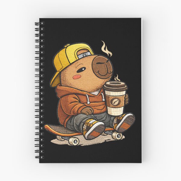 Item preview, Coffee Lover Capybara On Skateboard – Cute Kawaii Chill Capybara Embroidered Patch Style designed and sold by ColorSplash123.