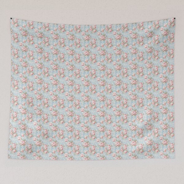 Item preview, Vintage Shabby Chic French Blue Floral Pattern designed and sold by LouieVanille.