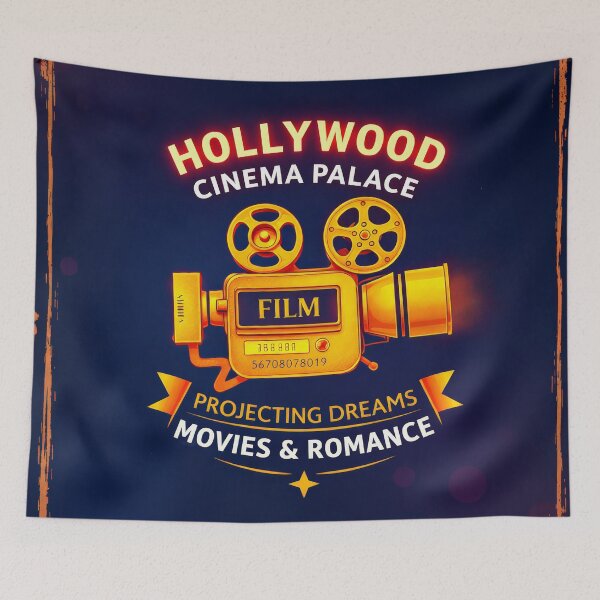 Item preview, Hollywood Cinema Palace Vintage Film Projector Logo designed and sold by Cine8.