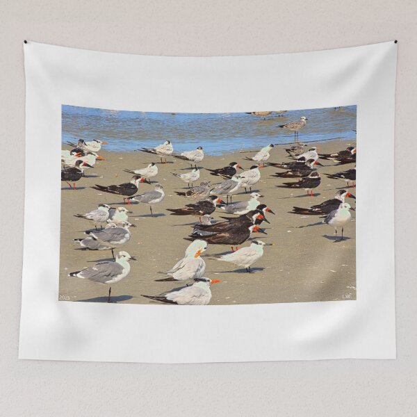 Item preview, Seabirds Gathering On Hilton Head Shore designed and sold by LisaWootenPhoto.