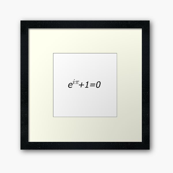 #Euler's #Identity, #Math, Mathematics, Science, formula, equation, #EulersIdentity Framed Art Print