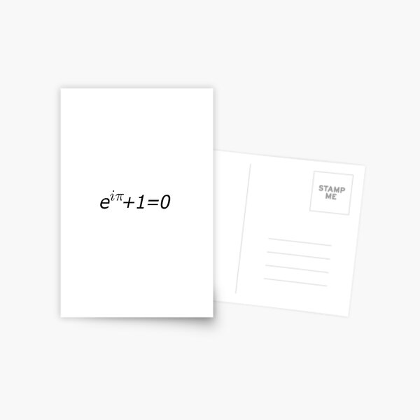 #Euler's #Identity, #Math, Mathematics, Science, formula, equation, #EulersIdentity Postcard