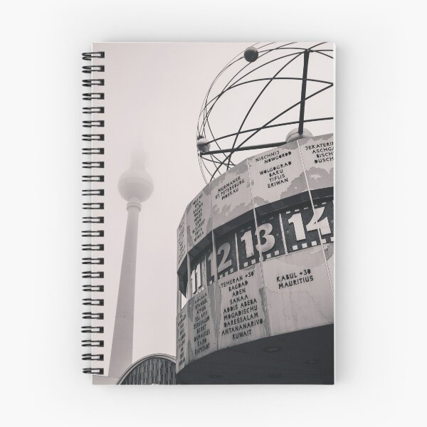 Item preview, Berlin World Clock and Fernsehturm in Fog – Alexanderplatz Architecture Photography designed and sold by Paddyism.
