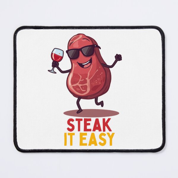 Item preview, Funny Steak It Easy Kawaii Food Pun designed and sold by PunTeestic.