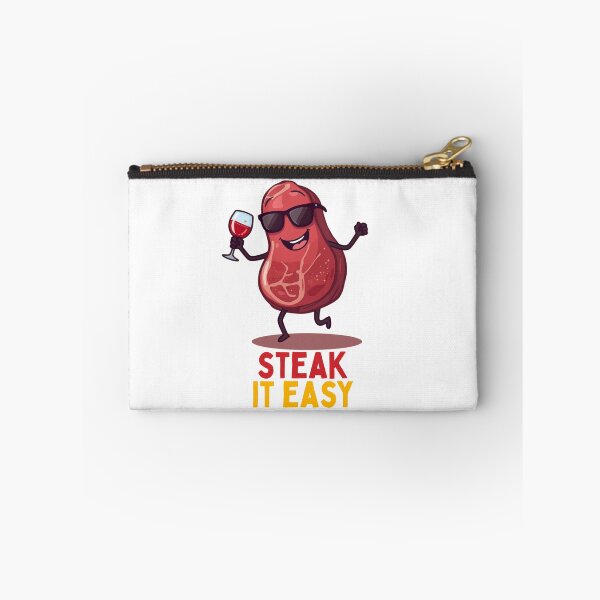 Item preview, Funny Steak It Easy Kawaii Food Pun designed and sold by PunTeestic.