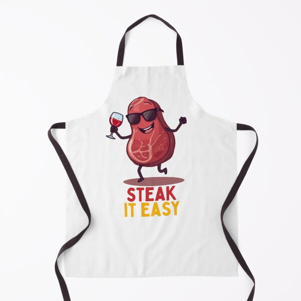 Item preview, Funny Steak It Easy Kawaii Food Pun designed and sold by PunTeestic.