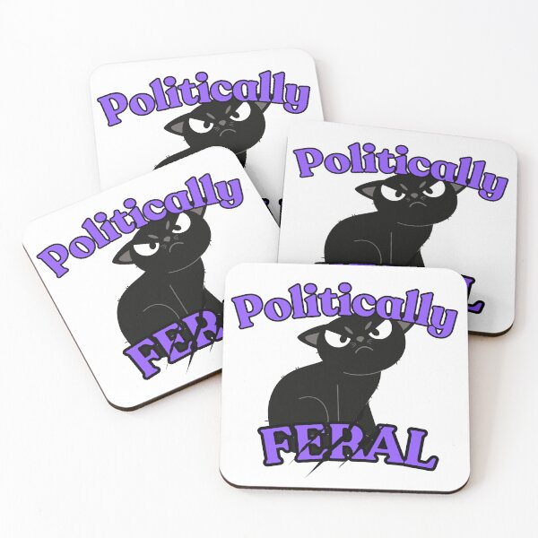 Item preview, Politically Feral Angry black kitty designed and sold by Cottageshop.