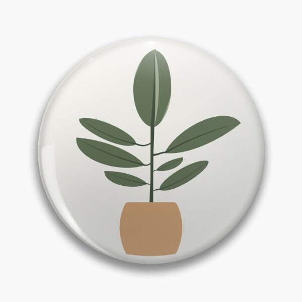 Item preview, Minimalist Rubber Plant in Pot - Modern Flat Design Botanical Art designed and sold by The Flat Lab.