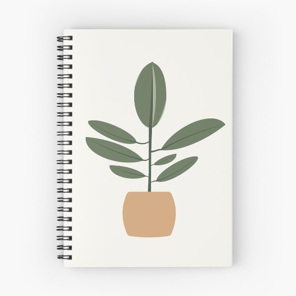 Item preview, Minimalist Rubber Plant in Pot - Modern Flat Design Botanical Art designed and sold by The Flat Lab.
